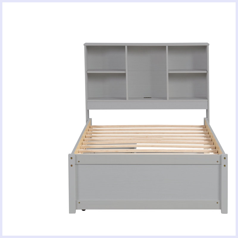 Lit plateforme Caythan, Gris