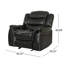  Fauteuil inclinable classique surdimensionné avec revêtement en similicuir, baie noire