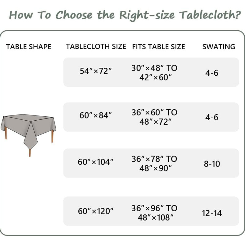 Textured Tablecloth 100% Linen Table Cloth, 104" L x 60" W