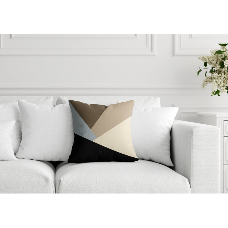 Coussin décoratif intérieur / extérieur Isla, L 19 po x H 19 po, Géométrique gris 2