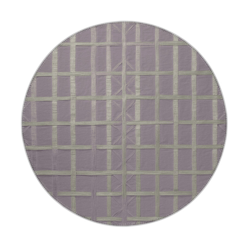 Tapis intérieur et extérieur rose Trellis, Rond 5 pi
