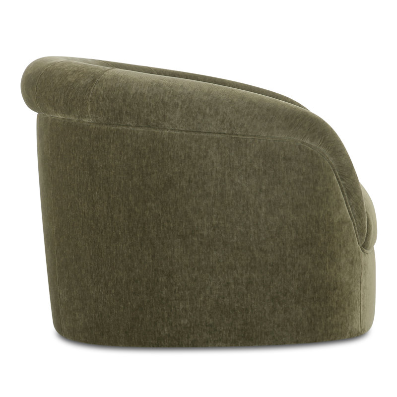 Upholstered Armchair, Dark Green Performance Chenille