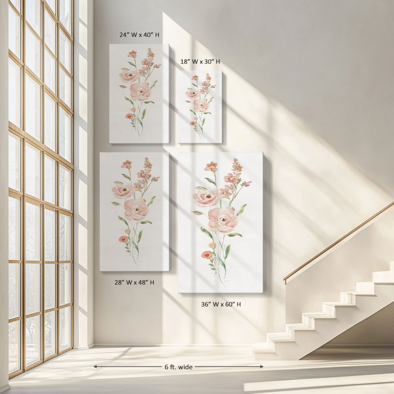 "Floral Belle I" par Sally Swatland, reproduction sur toile, H 30 po x l 18 po x P 1 po