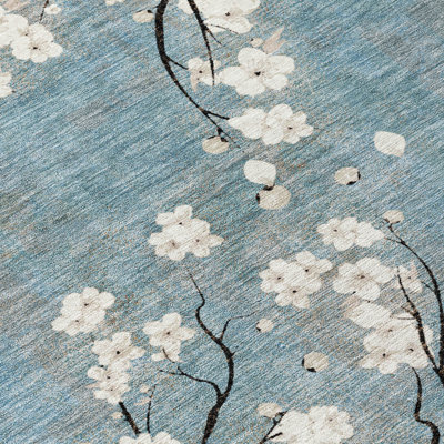 Machine Washable Indoor/Outdoor Boruta ACN2248 Floral Rug