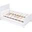 Lit plateforme simple blanc avec lit gigogne et tiroirs - Structure en pin robuste-506283736