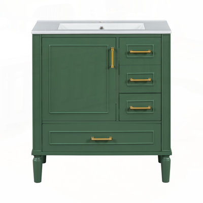 Meuble-lavabo moderne avec plusieurs options de rangement et un design fonctionnel