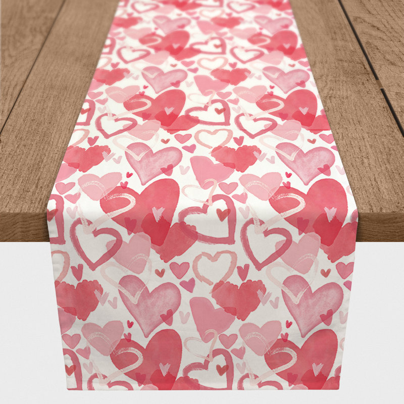 Heart Cluster Pattern Table Runner, 72" L x 16" W