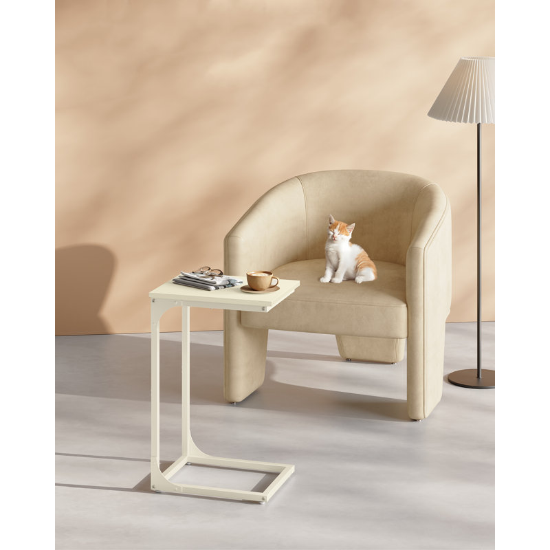 Angenette Trestle End Table, Cream White, White