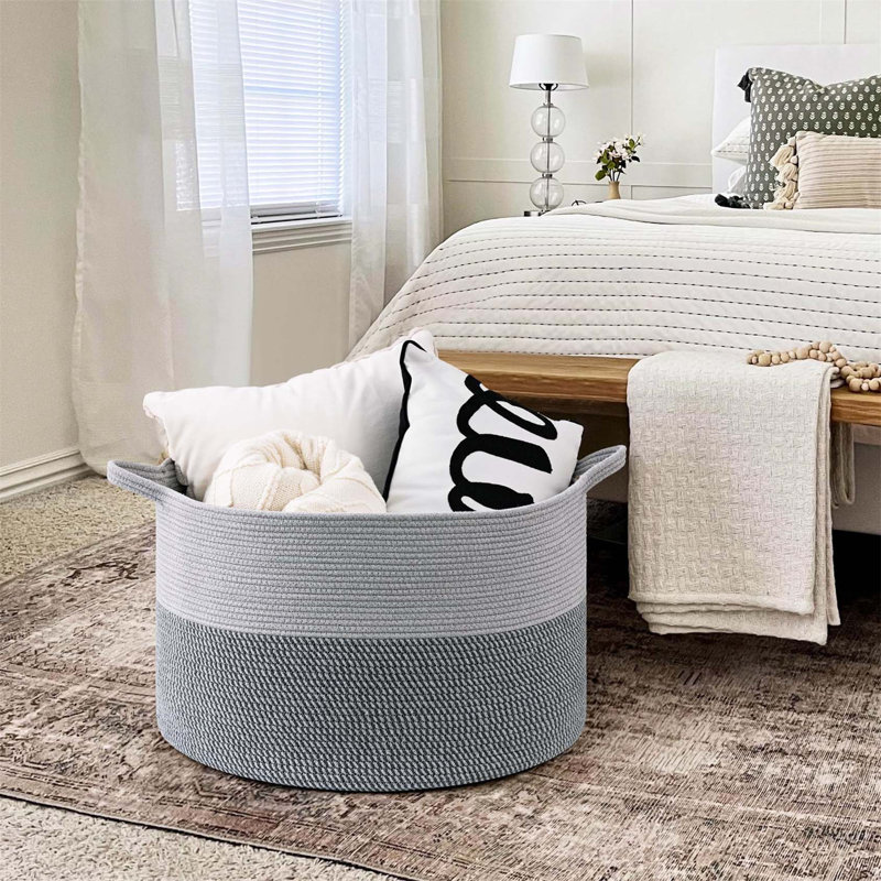 Bhargava Fabric Laundry Basket with Handles, Grey