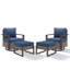 Ensemble de conversation d'extérieur 4 pièces avec chaises berçantes et repose-pieds en osier Twellwell-1807245347-1807245349