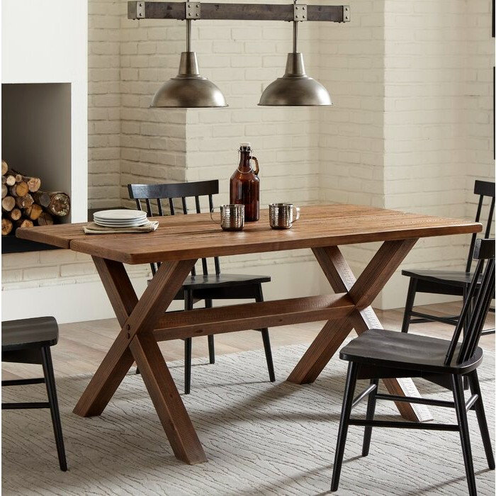 Montauk Pine Solid Wood Dining Table, Rustic Walnut