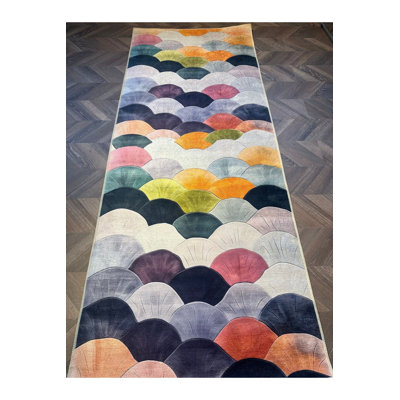 Tapis décoratif lavable à la machine multicolore Paris
