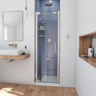 Elegance 34" W x 72" H Pivot Frameless Shower Door with Clearmax™ Technology