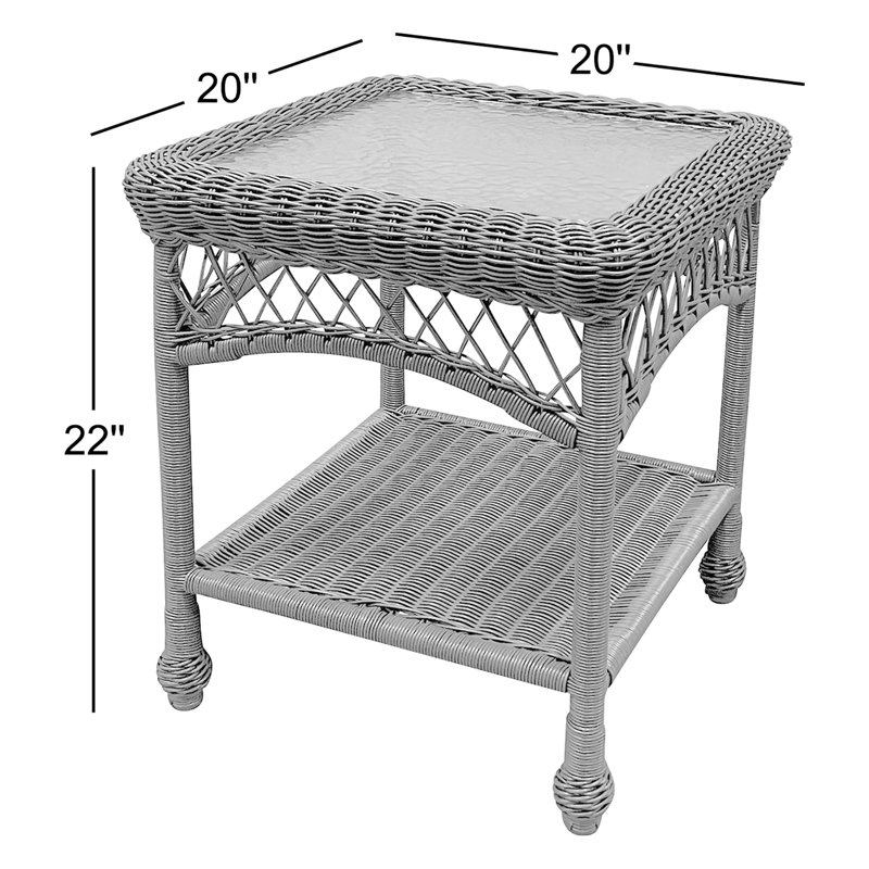 Camacho Square Metal Outdoor Side Table , 20'' in. W 20'' in. D, Natural