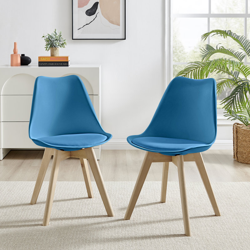 Chaise d'appoint rembourrée en faux cuir Stolm, Bleu