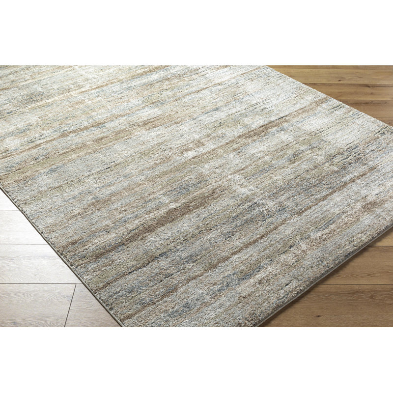 Yanush Abstract Machine Woven Polyester/Polypropylene Area Rug in Ash/Sage/Pearl/Prairie Dust, Rectangle 9'2" x 12'