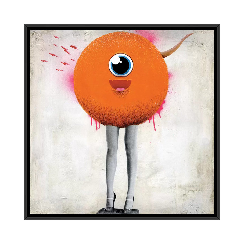 « eye spy », impression sur toile tendue, Toile avec cadre noir, H 18 po x l 18 po x P 1,5 po, Pas de tapis