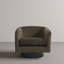 Velvet Upholstered Swivel Barrel Chair-908187377