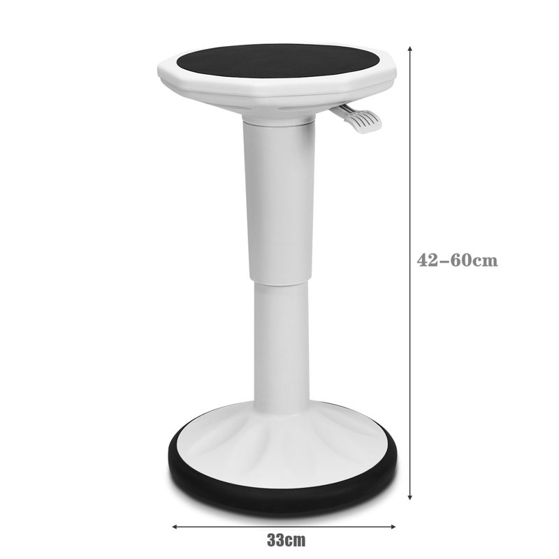 Malti Adjustable Height Ergonomic Active Stool, White