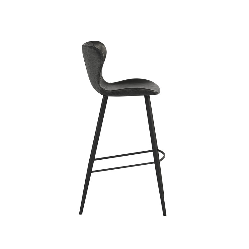 Arabella Upholstered Bar Stool, Black, Bar Stool (30" Seat Height)