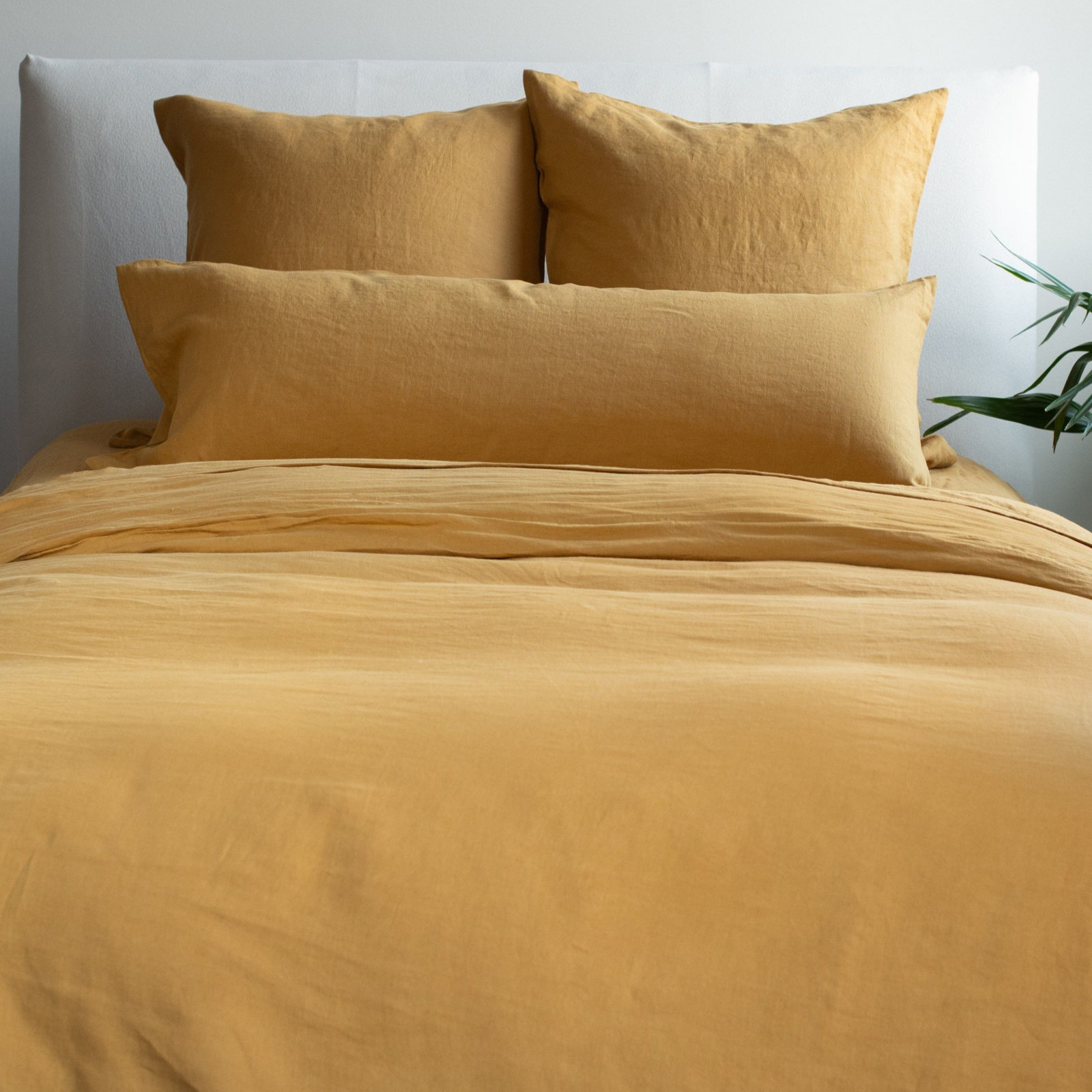 100% French Linen Pillow Sham, Honey, Rectangle 16"H x 44"W, Down Alternative