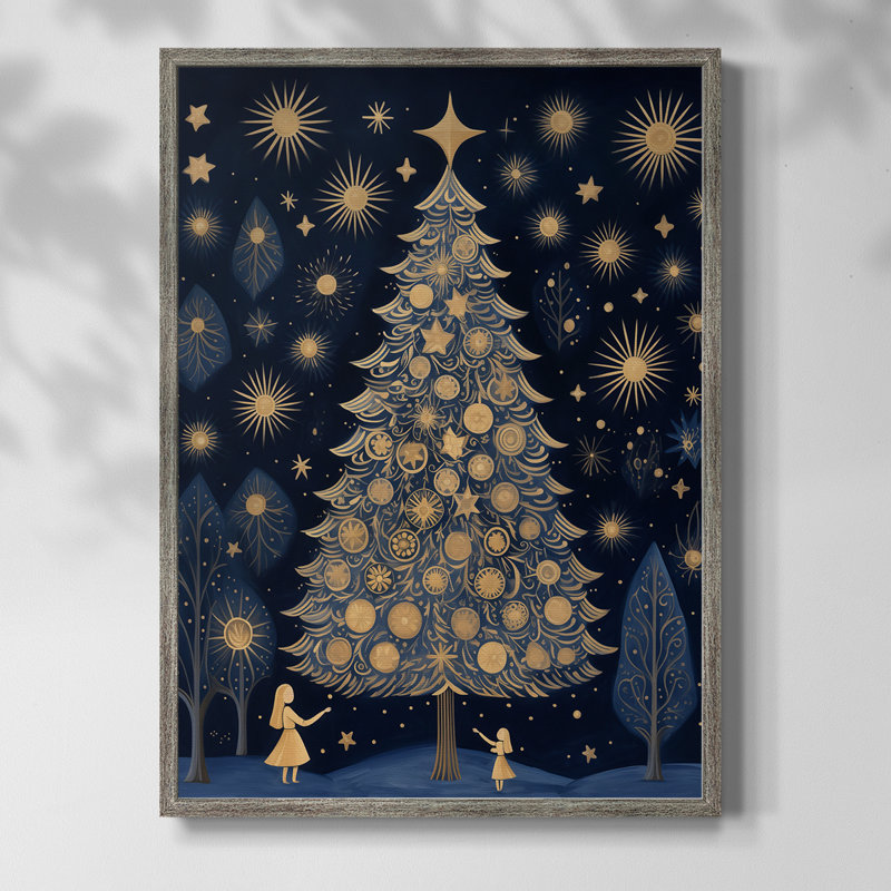 «Christmas Holiday Art DCXLIV», reproduction d'art encadrée - bois massif, H 21 po x l 17 po