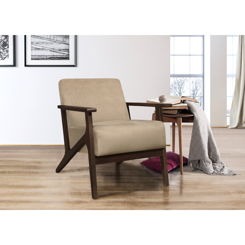 Structure en bois massif avec rembourrage de dossier de siège d'appoint 1 pièce Modern Home Furniture, Marron clair