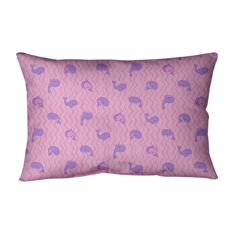 Coussin lombaire en coton, Bourre en polyester, Rose / mauve / mauve