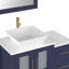 Ensemble de meuble-lavabo sur pied 36 po avec plateau en marbre et miroir assortis Ravenna-67116235