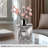 7.5" Fluted Opening Reflective Silver Ceramic Vase-2122867291
