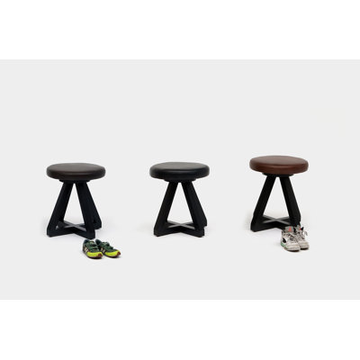 X Leather Accent Stool