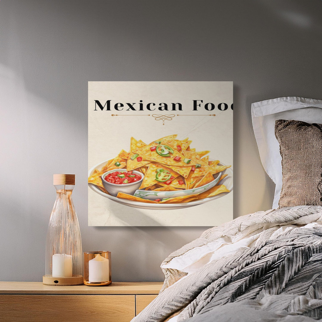 Mexican Food Nachos & Salsa Ruppert | Vibrant Kitchen Decor Print for Foodies | Unique Vintage Style Culinary Art Gift