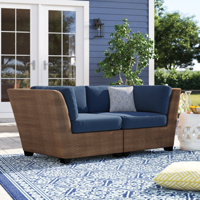 Ambroselli 70'' High-Density Polyethylene (HDPE) Wicker Outdoor Loveseat