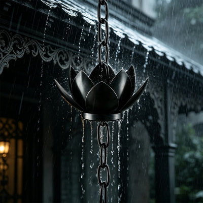Decorative Chain Flower Rain Chain Metal Art Flower Rain Chain Japanese Style Gutter Downspout ChainRustic Outdoor Decor For Yard Patio GardenEave