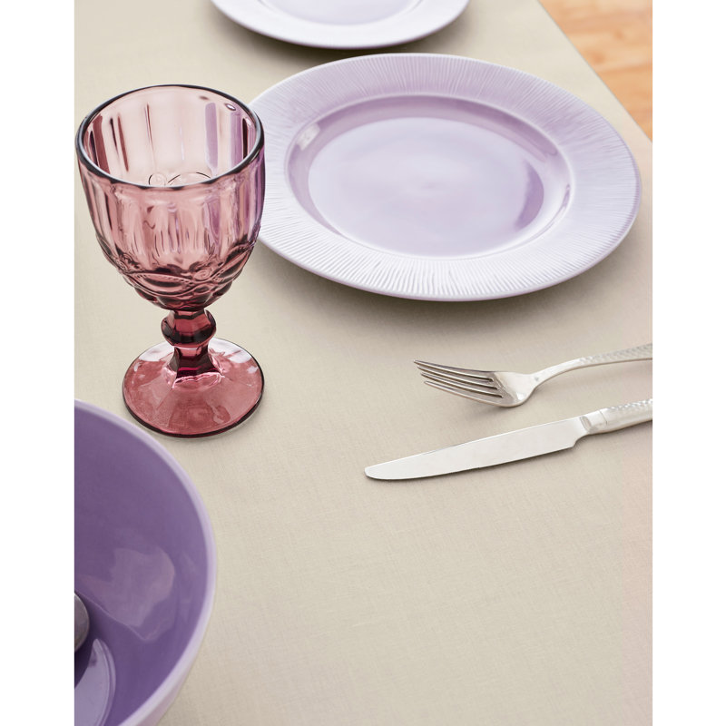 Dru Cotton Linen Plain Tablecloth, Linen, 84" x 60"