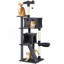 140cm Cat Tree with Sisal Scratching Posts Cat Houses Dark Grey-139064165-139064170