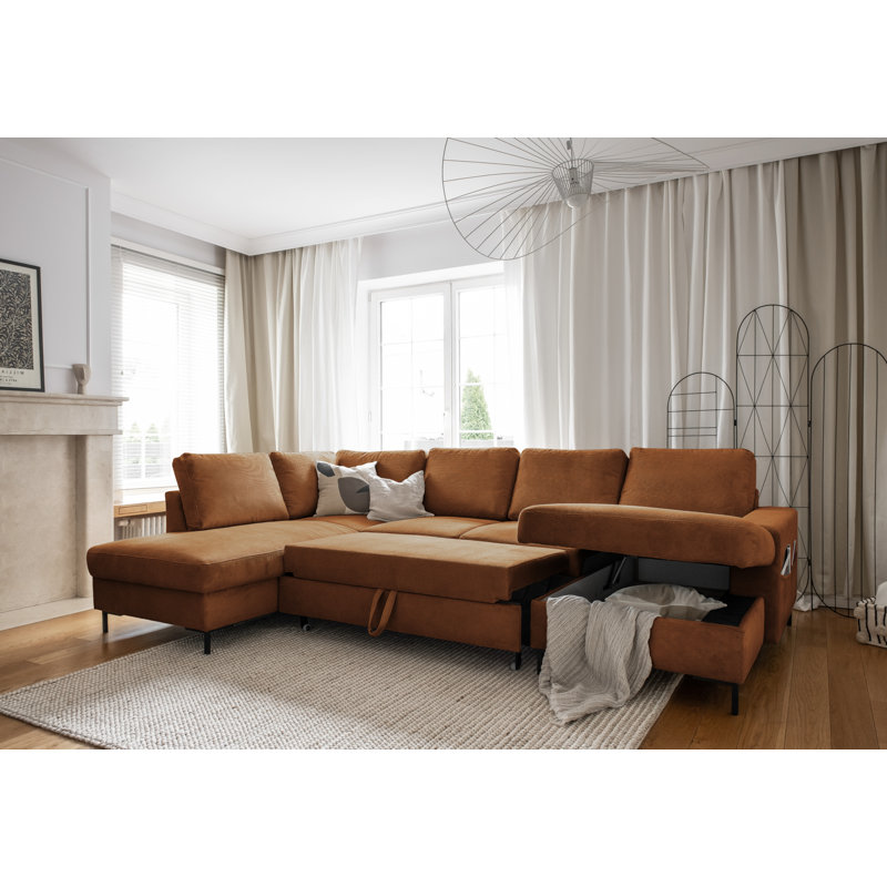 Lofty Lilly 8 seater Corner Sofa Bed, Left Hand Facing, Brick