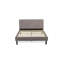 2 Piece Bedroom Set - Button Tufted Modern Bed - Brown Taupe Velvet Fabric Upholstered Headboard and a Distressed Jacobean Finish Nightstand-879351935-879351932