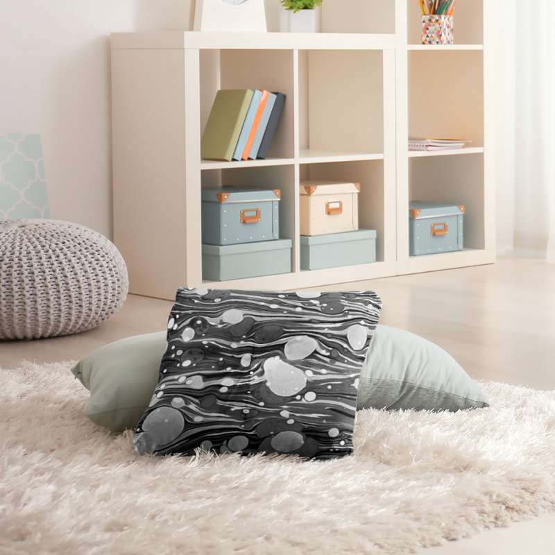 Katelyn Elizabeth Geometric Reversible Throw Pillow, 26" x 26", Black/White