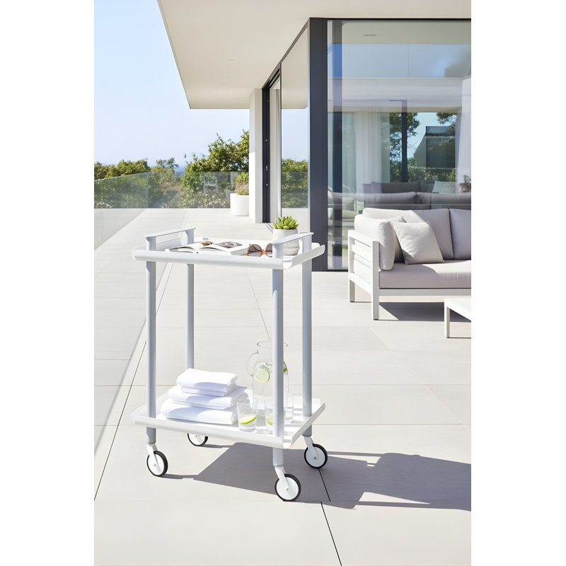 Zeigler Serving Cart, White, Grey