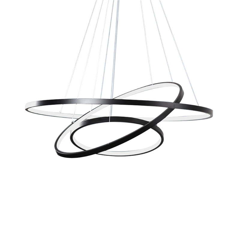 Plafonnier circulaire 3 lumières à DEL, Noir