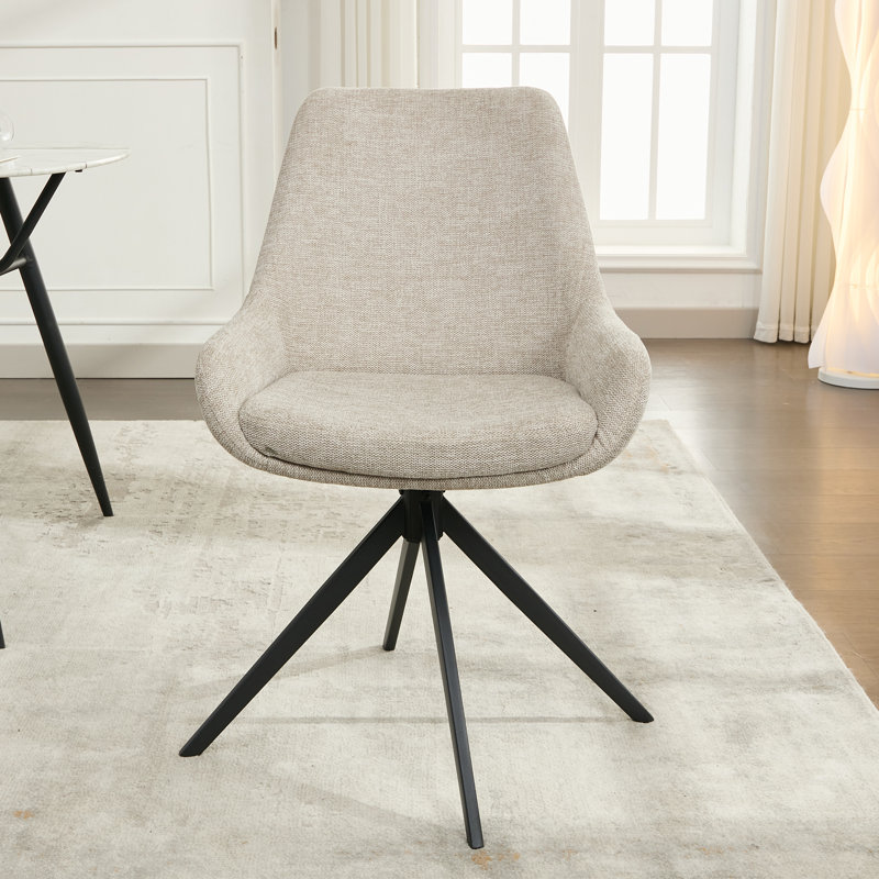Chaise de bureau en lin Loklun, Beige