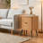Mancebo Nightstand with Storage Japandi Oak Bedside Table with Sliding Tambour Door and Adjustable Shelves for Living Decor