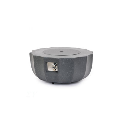 36" Propane Gas Fire Pit Table, 50000 BTU Round Concrete Fire Pit for Outside Patio Deck Garden Backyard