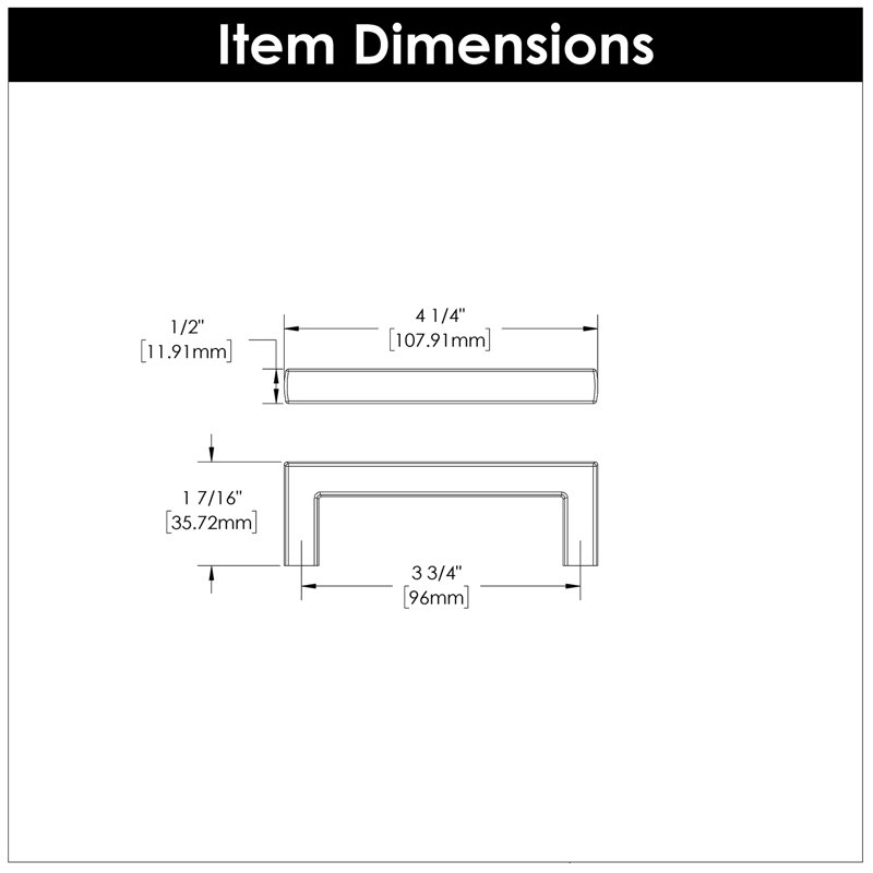 Coventry Center Appliance Pull, Brushed Golden Brass, 3 3/4", 0.5"