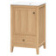 Meuble-lavabo de 20 po avec lavabo, armoire de salle de bain avec porte à fermeture douce, support de rangement et tiroir