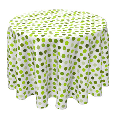 Round Polka Dots Cotton Twill Tablecloth