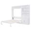 Lit escamotable rouillé avec tablettes et cadre en bois-232789280-232810901
