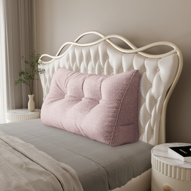 Coussin de lecture confortable, Couleur unie, Lit simple, Rose clair