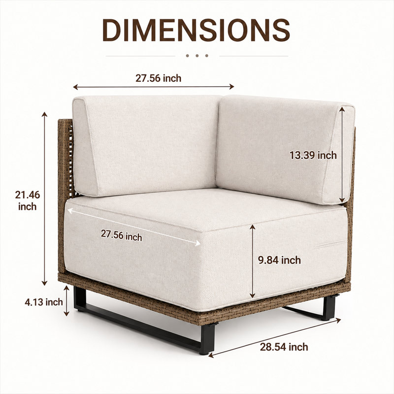 Canapé modulaire de coin pour patio